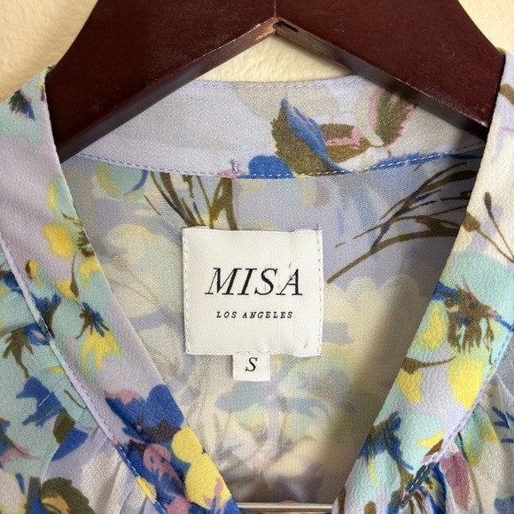 Misa Los Angeles Revolve Alona Mini Dress Periwinkle Floral Ruffles Womens Sz S - Picture 6 of 10